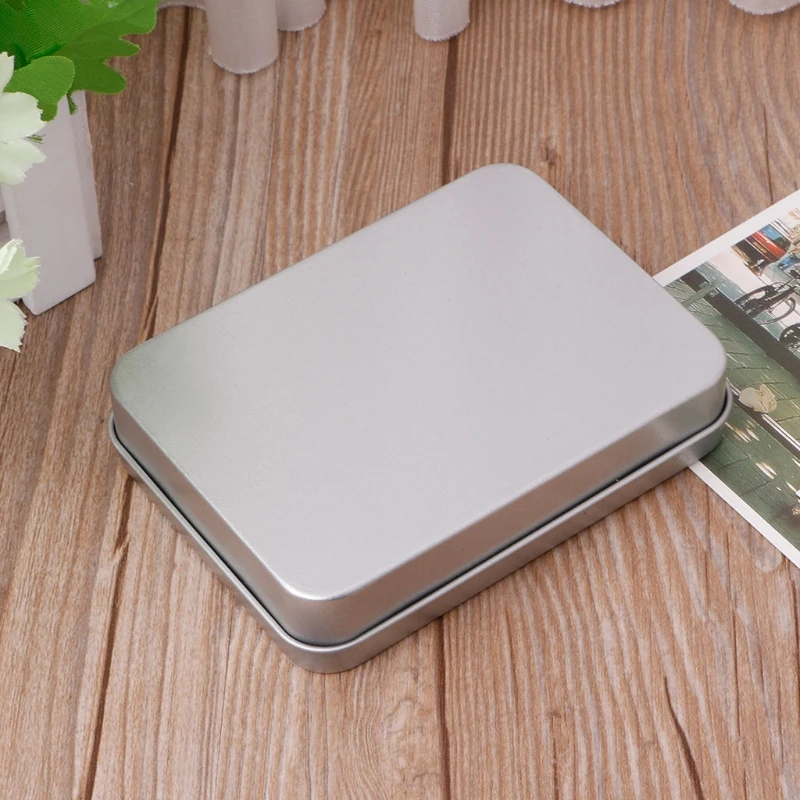 Clear Window Top Metal Tin Can Box Silver Blank Storage Case Crafts Survival Kit for Outdoor Traveling Portable Organize