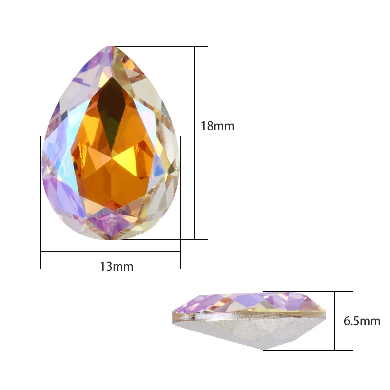 All Sizes Super Shining Fancy Tear Drop K9 Glass Loose Rhinestones Piontback Strass Crystal Glue on Clothes Jewelry Accessories