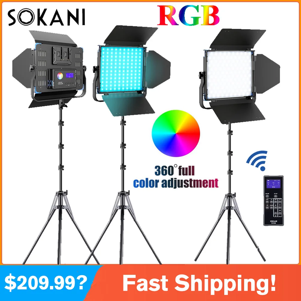 

Sokani X50 Camera RGB Light CRI96+ Studio Camera Photo Light Led Video Light kit Tripod Stand Lighting for Studio Video Youtube