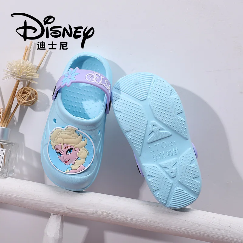 2021 Disney Frozen Baby Kid Shoes Princess Elsa Anna sandals Cartoon Print Slippers Summer Girls Beach Water Outdoor Flip Flop