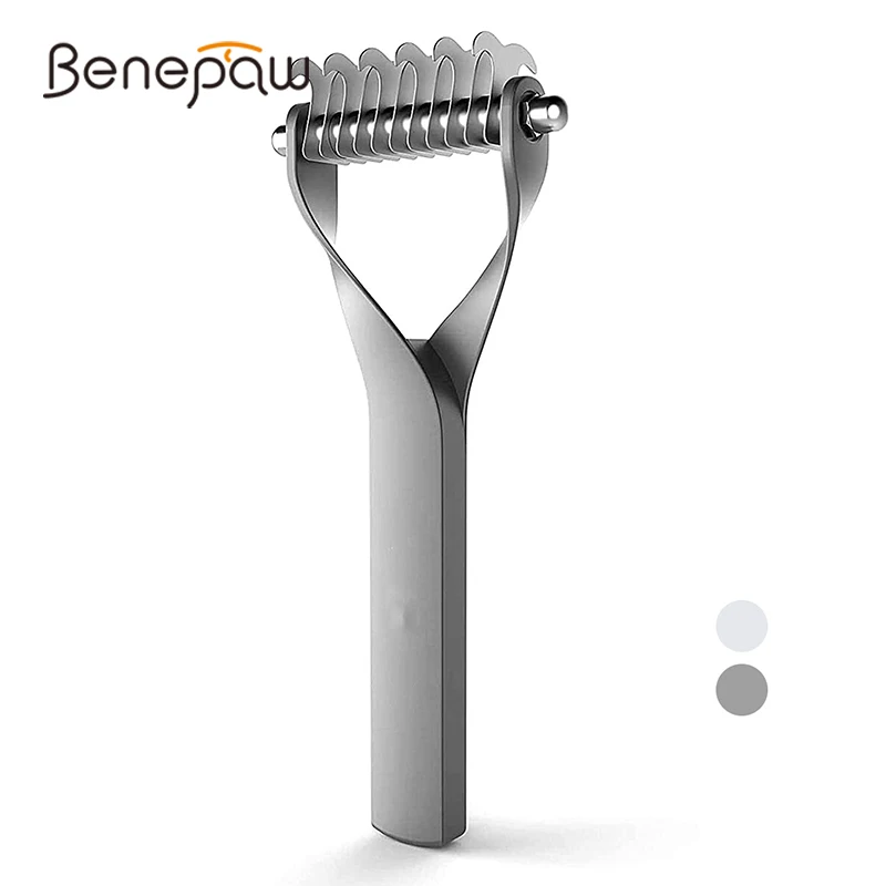 

Benepaw Quality Dematting Dog Comb 2 Sided Professional Rustproof Safe Pet Grooming Rake Remove Loose Hair Mats Tangles