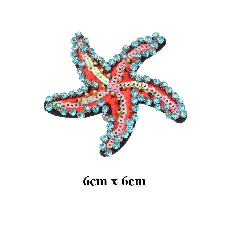 AHYONNIEX Handmade ocean world beads rhinestones patches sew on beading applique clothes shoes bags decoration tortoise patch