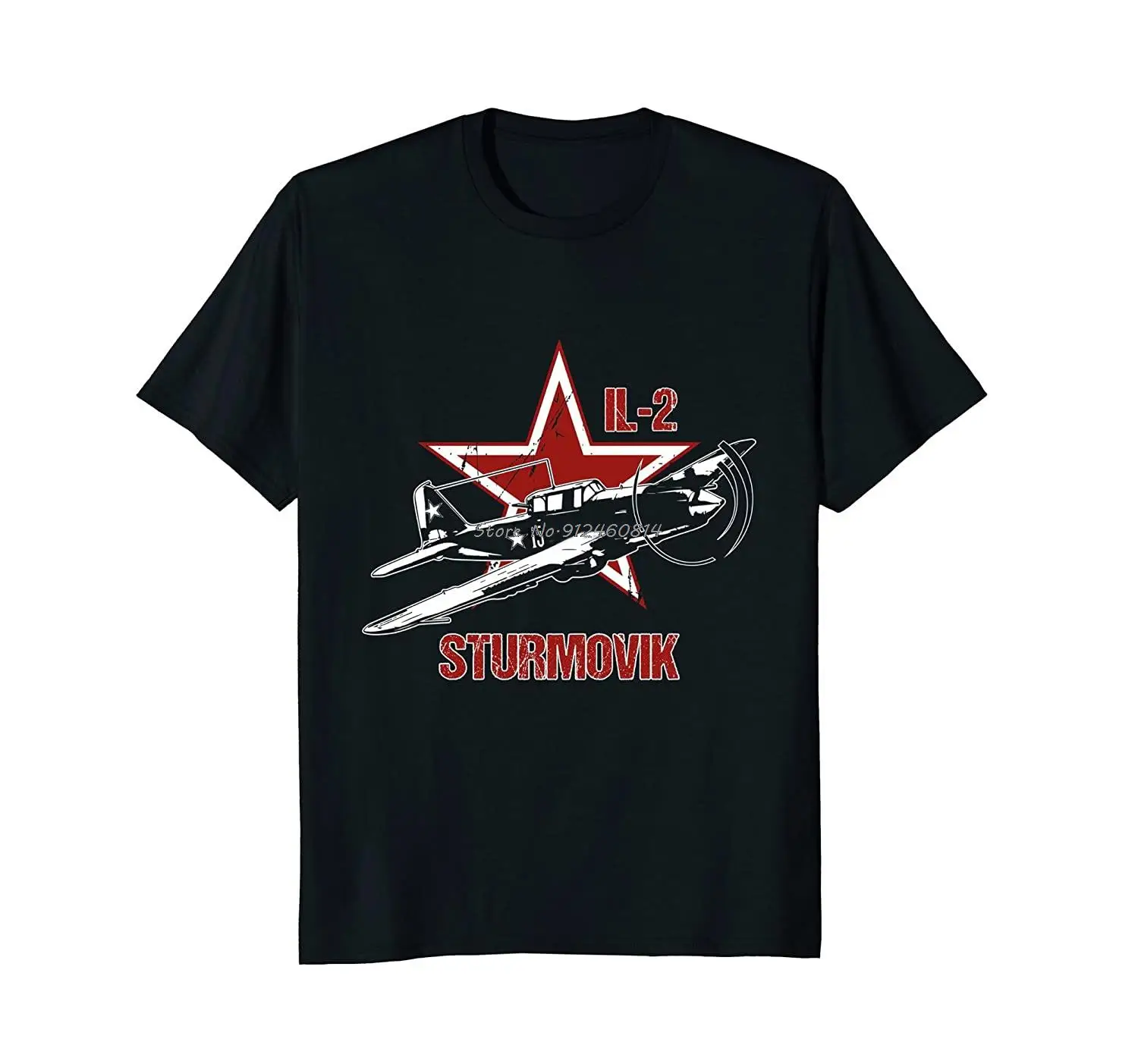 Ilyushin IL2 Sturmovik Russian Star Warbird Aircraft WW2 Red t-shirt Men Cotton O-neck Tshirt Hip Hop Tees Streetwear Harajuku