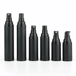 Flacon d'émulsion en plastique, 10 pièces/lot, flacon vaporisateur noir mat, pompe à vide sans air, 15ML, 30Ml, 50ML