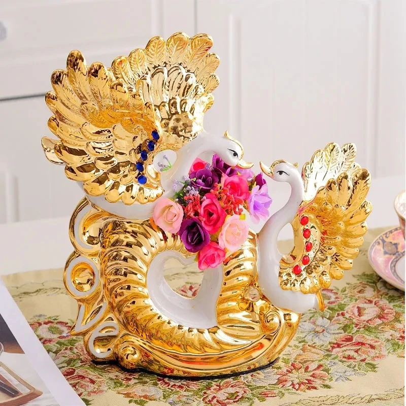 Ceramic Swan Ornaments Wedding Gifts Creative Home Decorations Living Room Creative Crafts TV Cabinet Home Housewarming Gift