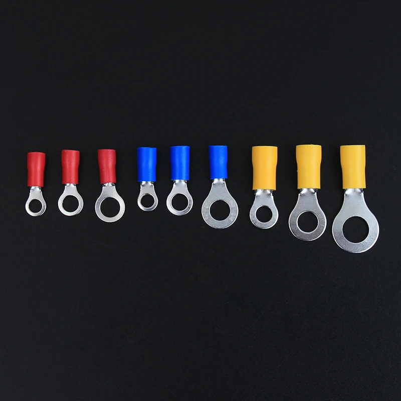 128Pcs Insulated Ring Terminal Crimp Connector Kit Ring Cable Wire Connectors Cord Pin End Butt Terminals