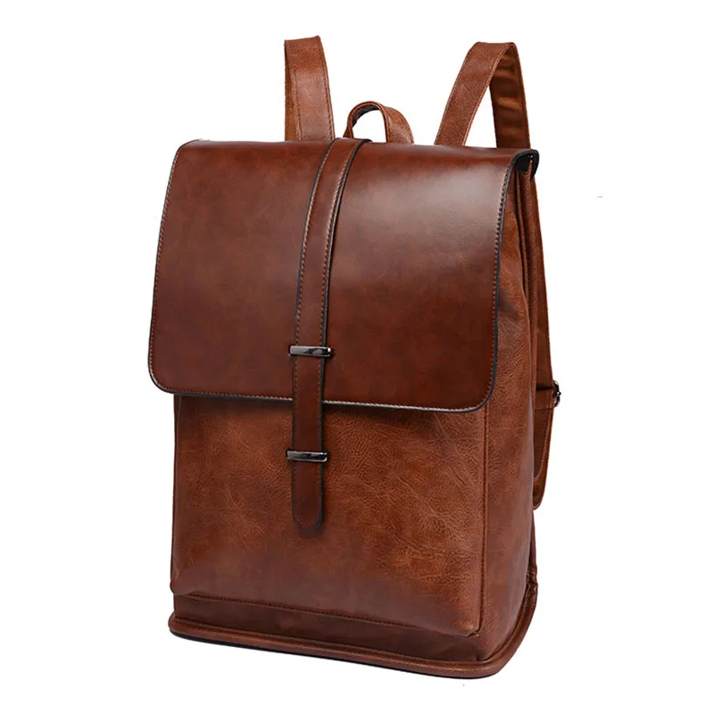 

Retro Waterproof Backpack Men College School Bags For Teenager Luxury Travel Leather Backpacks Vintage 15.6 Inch Laptop Bag Pack