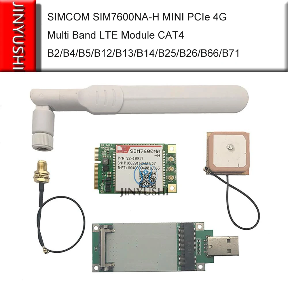 

SIMCOM SIM7600NA-H MINI PCIe 4G Multi Band LTE Module CAT4 With GPS 4G antenna USB adapter with AT&T/Verizon certification