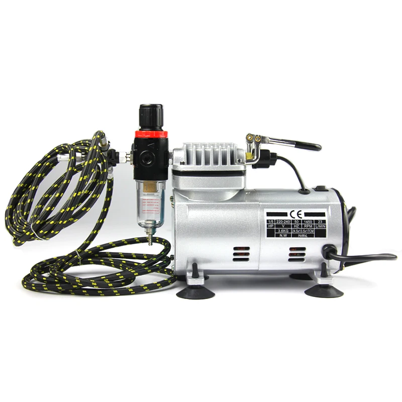 Professional Airbrush Compressor Quiet High-pressure Pump Tattoo Manicure Spraying Air Compressor For Model Cake Painting Nail