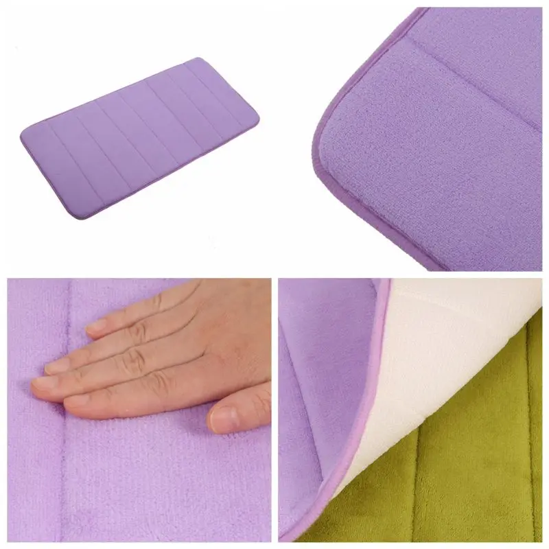 Non-slip Shower Bath Mat Coral Fleece Bathroom Carpet Water Absorption  Memory Foam Absorbent Washable Rug Toilet Floor Home Mat