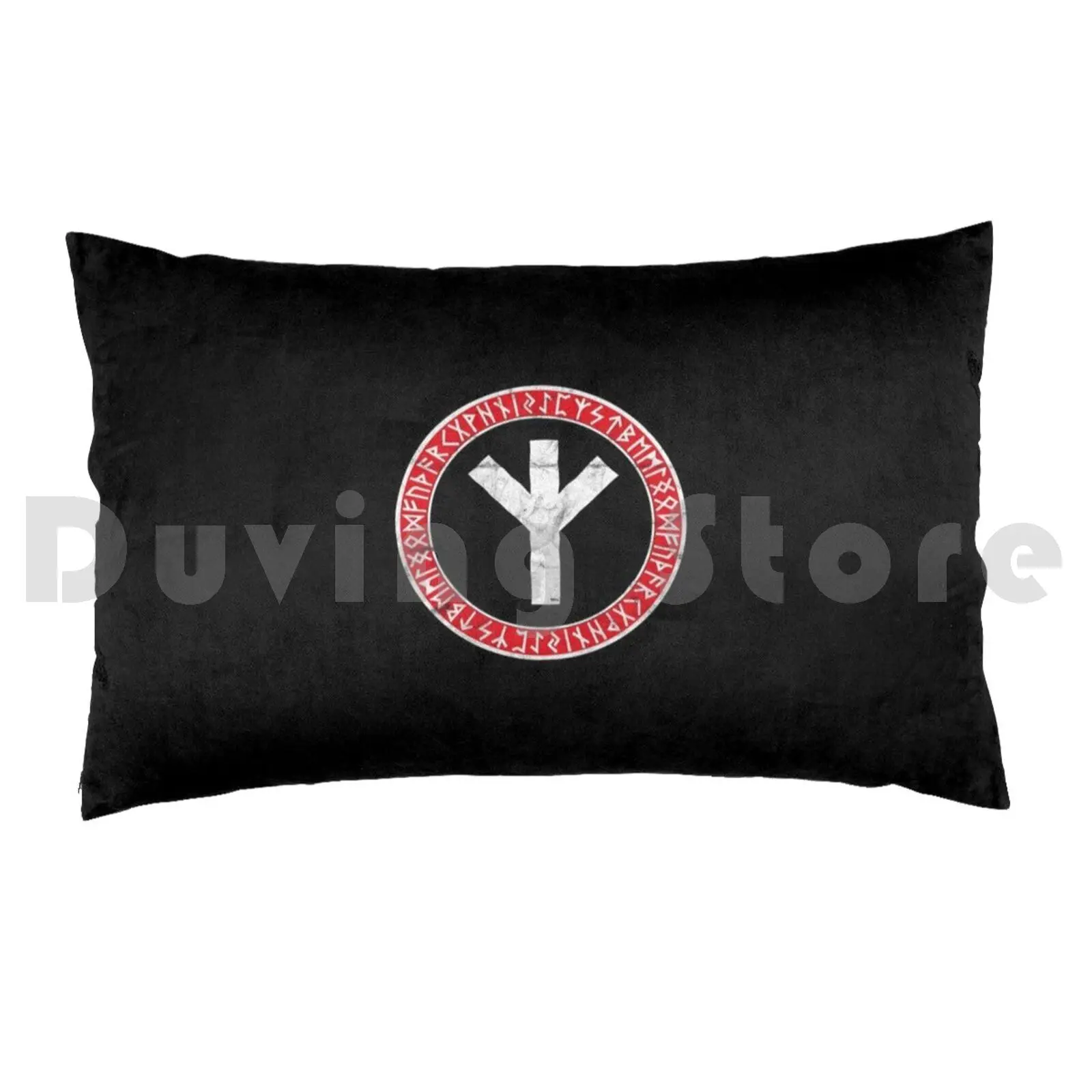 Viking Rune Man Elhaz Algiz Elk Germanic Norse Wotan Odin Design Pillow Case Printed 50x75 Runes Valhalla