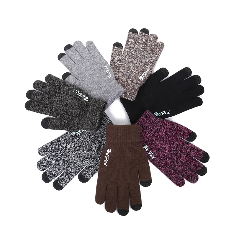 Fashion Woman Winter Warmer Knitted Phone Touch Screen Gloves Men Outdoor Riding Sports Non-Slip Glove Christmas Party Gift Gl16