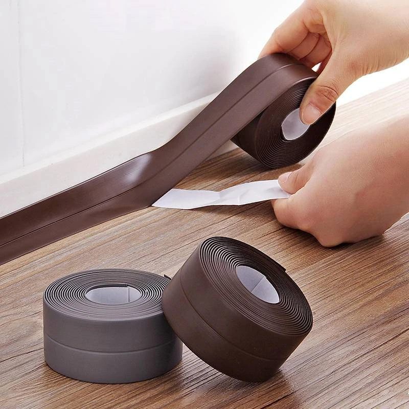 3.2M*38MM Durable Kitchen Bathroom Self Adhesive Wall Seal Ring Tape WC Waterproof PE Tape Mold Proof Edge Trim Tape Accessory