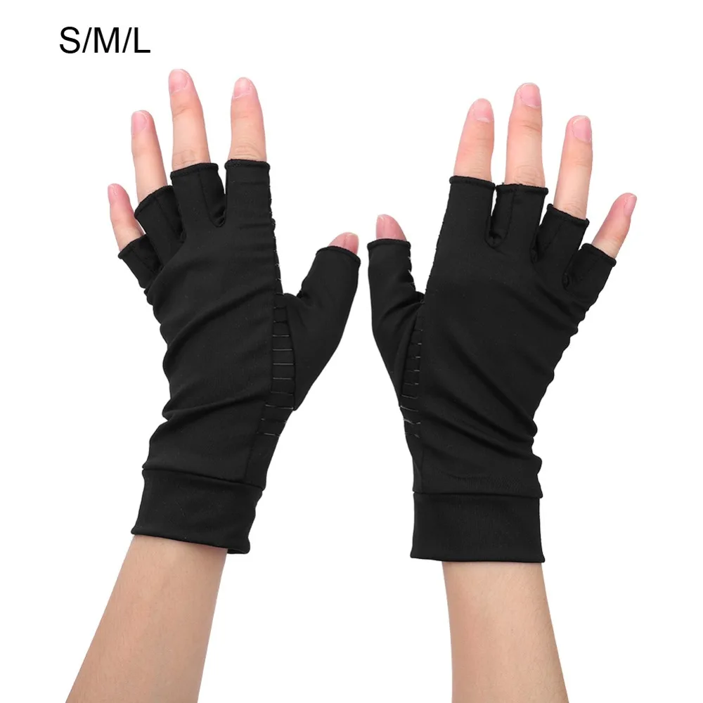 Open Finger Arthritis Compression Gloves Copper Infused Content Therapy Gloves Posture Corrector Health Care Body Hand Corrector