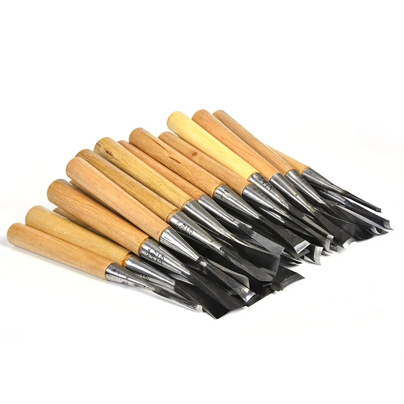 Handmade Wood Carving Knife 31pcs Set Root Bamboo Printmaking Trimming DIY Woodworking Tools