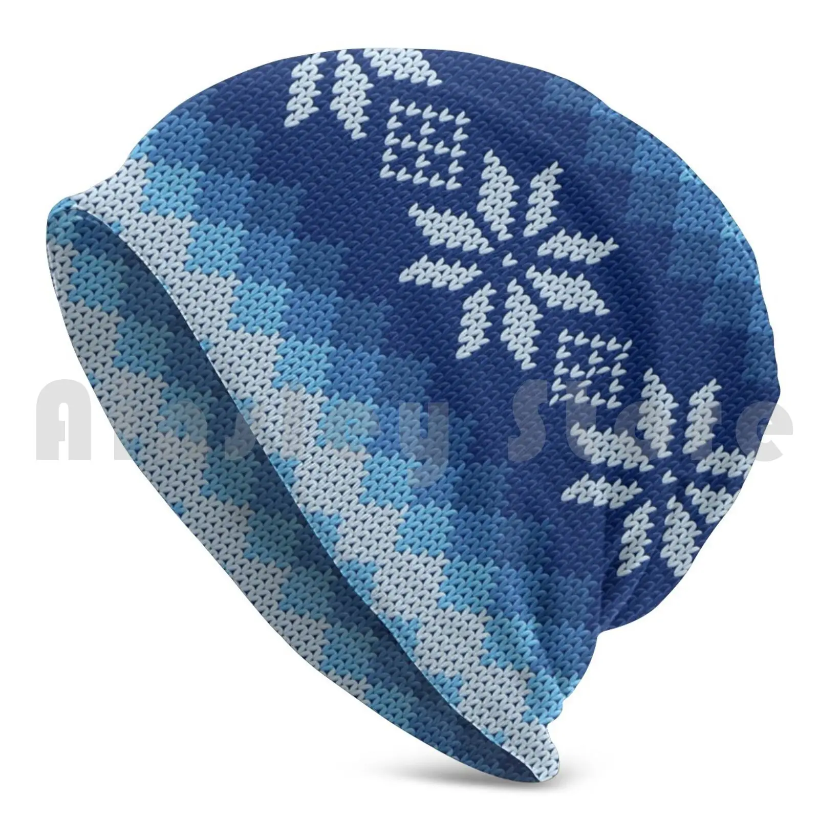 Pattern Norway Sweden Knitted Knitted Blue White Beanies Knit Hat Hip Hop Template Pattern Norwegian Knitted Knit