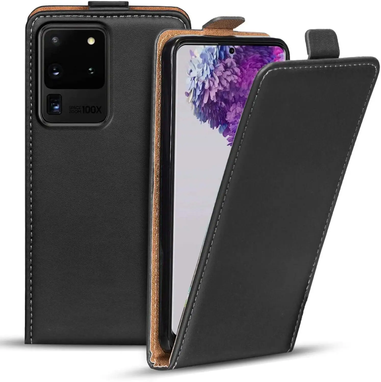 Luxury Magnetic Clip Premium Leather Vertical Flip Case Cover for Samsung S10 S20 Ultra Note 10 9 S9 Plus Xcover Pro Capa Coque