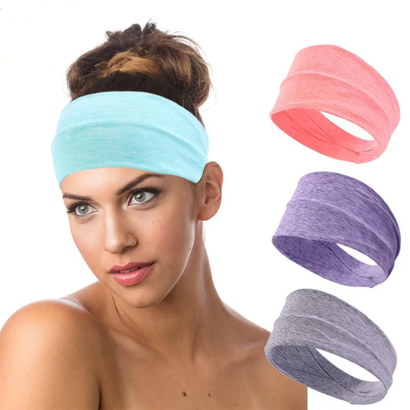 

Sports Elastic Headbands Yoga Women Headbands Headpiece Headwrap Turban Headwear Solid Color Headband