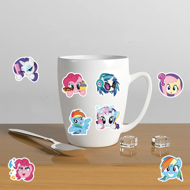 Autocollants de poney de dessin animé pour enfants, autocollants de tasse de téléphone portable, autocollants étanches, sac, mignon, traditionnel,