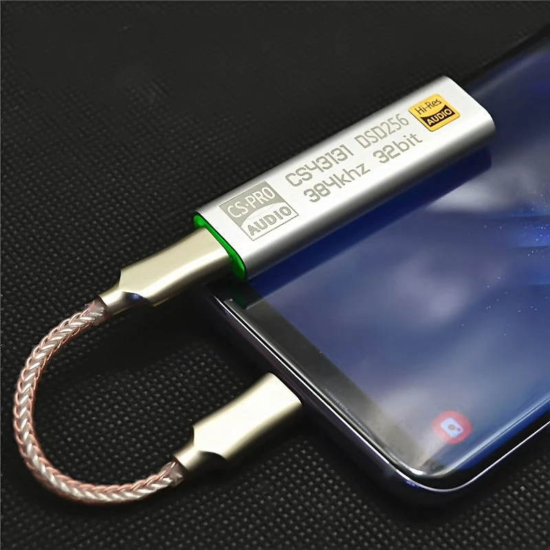 Imagem -05 - tipo c a 3.5 mm Dsd256 para Android Adaptador Amplificador de Fone de Ouvido Dac Portátil Usb Cirrus Lógica Alta Fidelidade para Ios Win10 pc