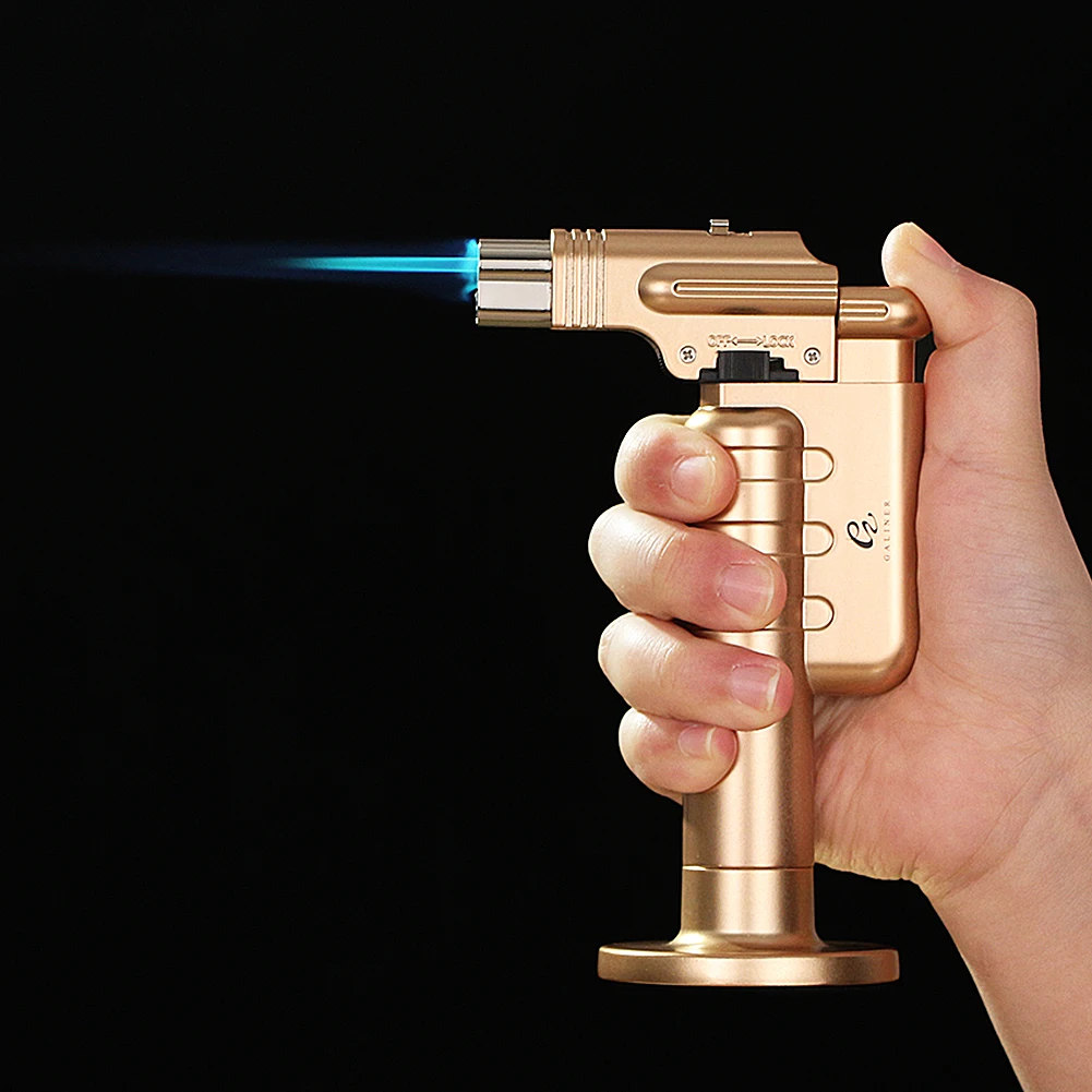 GALINER Cigar Lighter Gas Torch Jet Lighters Puro Butane Metal Cigar Accessories Gadgets With Lock Turbo