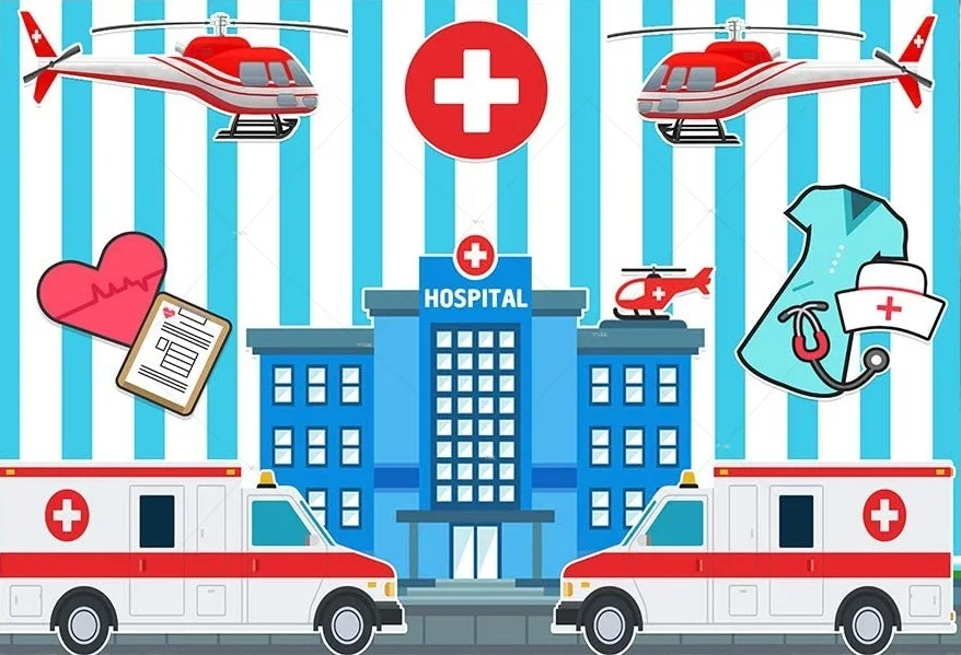 간호사 졸업 배경 병원 간호 학교 졸업 파티 사진 배경, 사진 부스 스튜디오 소품, 파티 장식