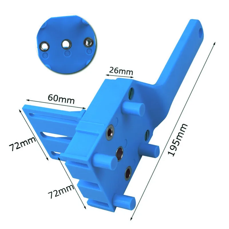 나무 Doweling 지그 ABS 플라스틱 핸드 헬드 포켓 구멍 지그 시스템 6/8/10mm 드릴 비트 구멍 펀치 목공 Dowel 관절에 대 한