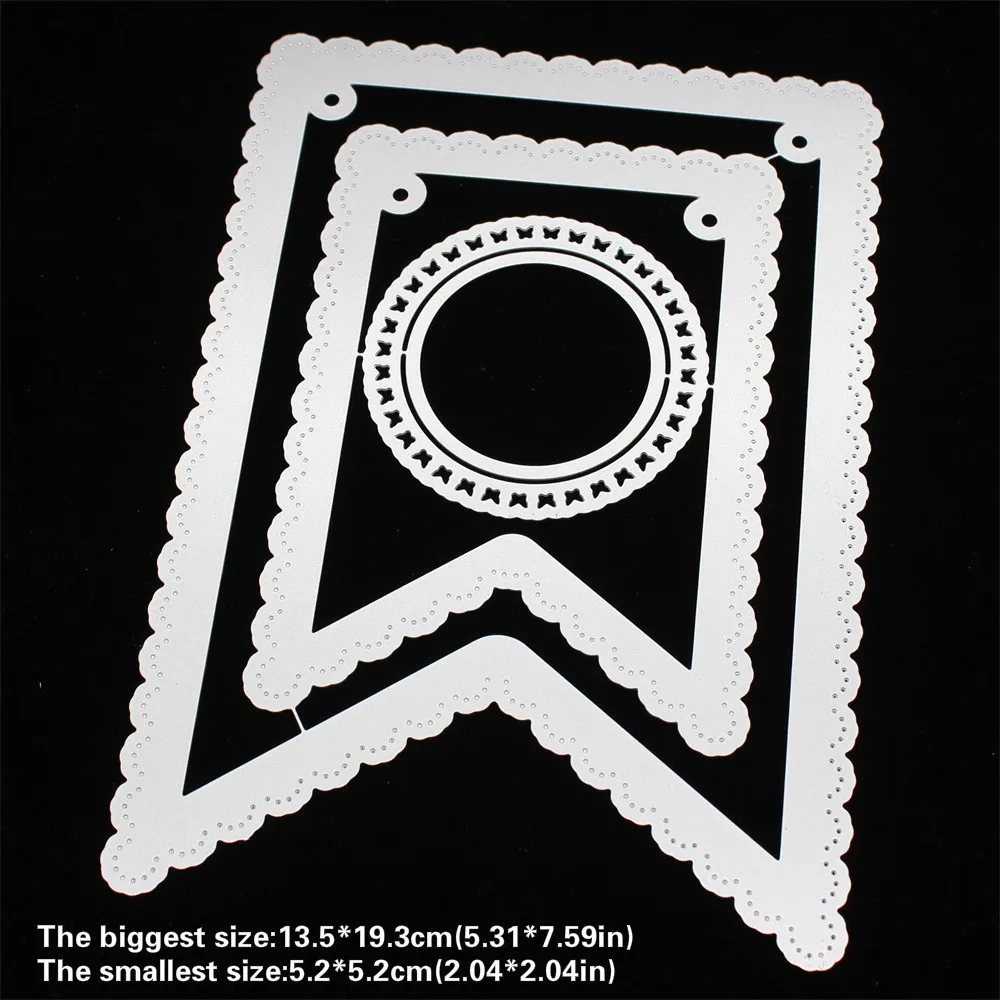 KSCRAFT Bunting Banners Metal Cutting Dies Stencils for DIY Scrapbooking Decorative Embossing DIY Paper Cards