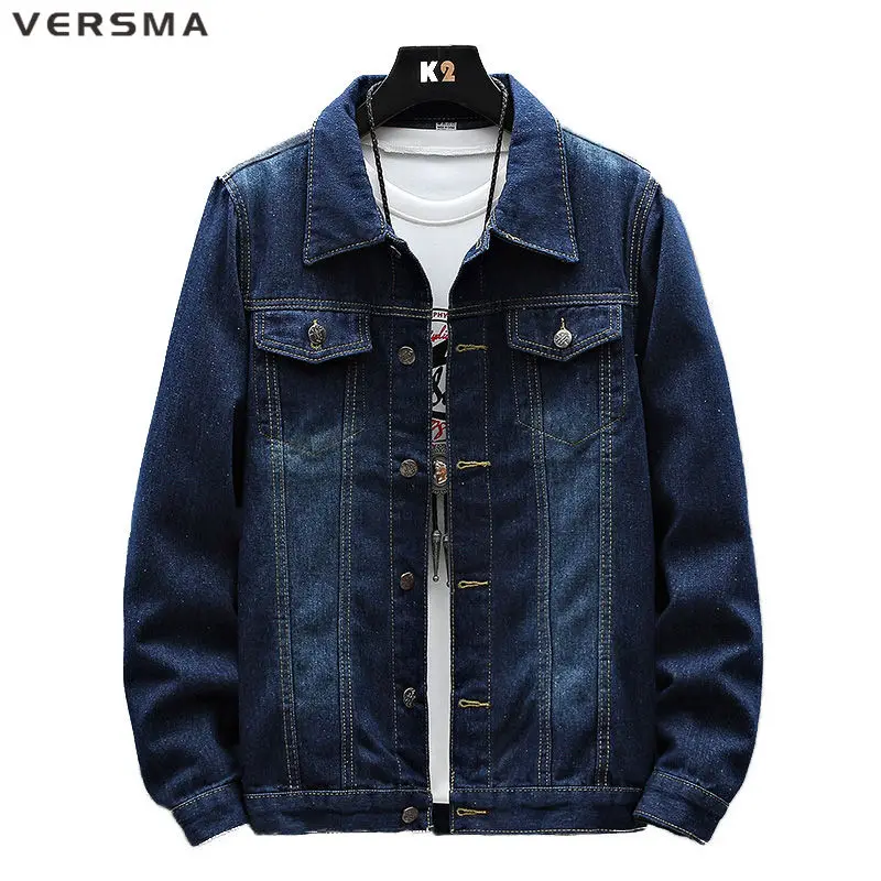 VERSMA Korean Trendy Denim Jacket Men Camisa Chemise Homme Fashion Casual Shirt Urban Denim Jeans Mens Denim Shirt Dropshipping