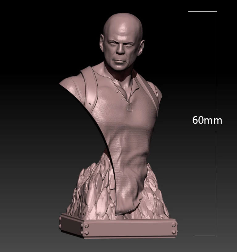 60mm Resin Model Kits Bruce Bust figure Unpainted No Color Sculpture Figurine 427B