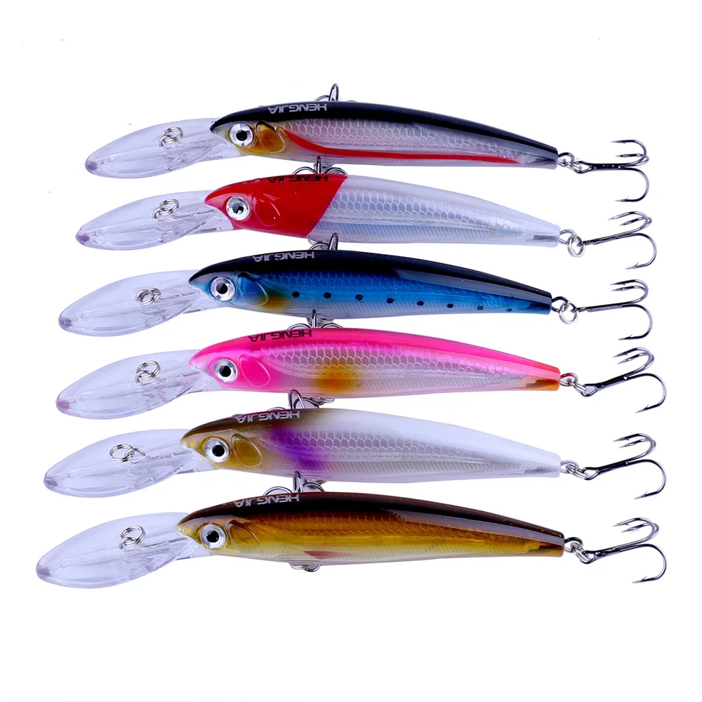 Hengjia 1pcs 17cm 30g Deep Diving Large Minnow Lure Artificial Wobbler Hard Bait Crankbait Sea Bass Pike Perch Fishing Tackle