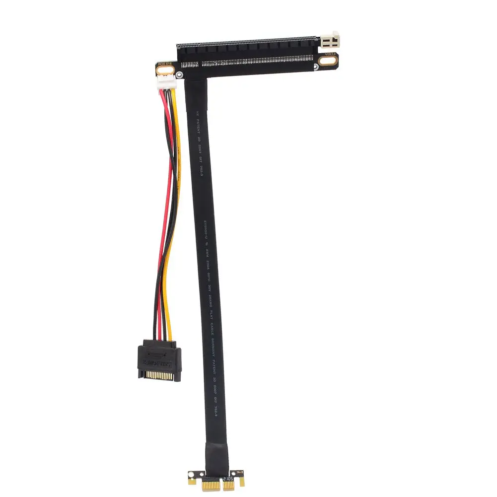 Gen3.0 PCIe Riser Card 1x to 16x Adapter with Power Cable No USB Needed PCI-E X1 X16 GPU Riser for Add-On Cards Computer