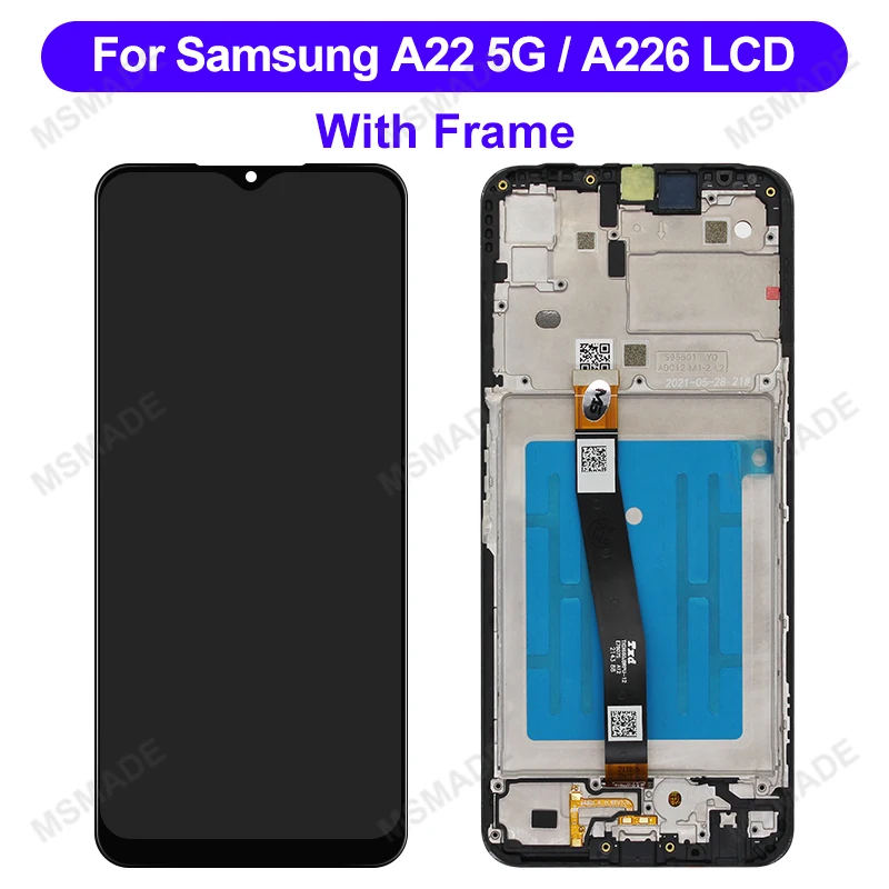 OLED A22 4G Display For Samsung Galaxy A22 4G SM-A225F LCD Display Touch Screen Digitizer For Samsung A22 5G SM-A226B LCD