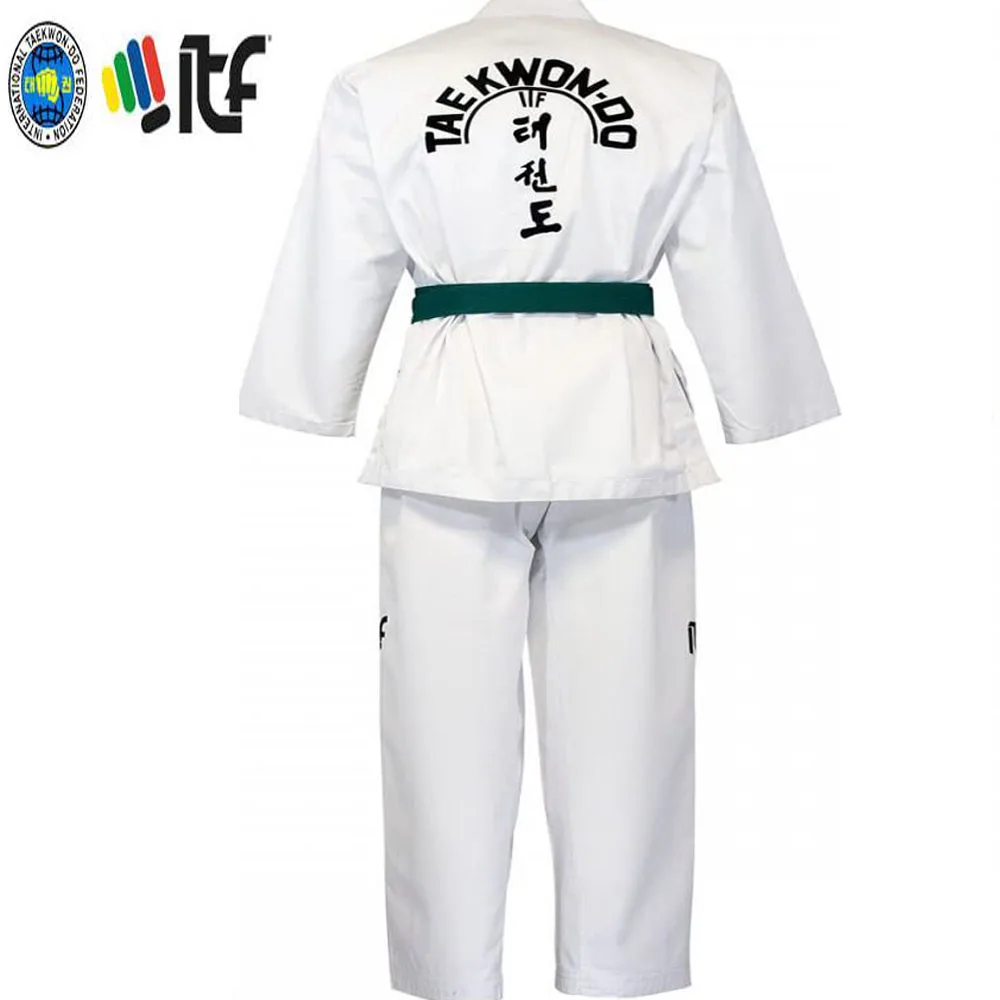 2022 New Adult Male Female kids White cotton Taekwondo uniform ITF approvato Taekwondo Student Uniform Taekwondo Equipment dobok