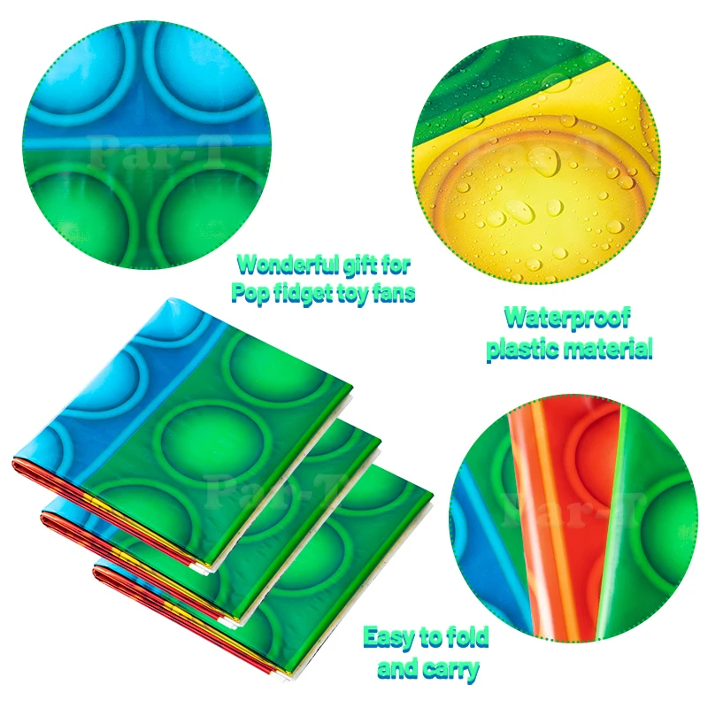 어린이위한 3 개/대 Fidget 장난감 파티 식탁보 플라스틱 방수 야외 수집 테이블 장식 생일 파티 장식