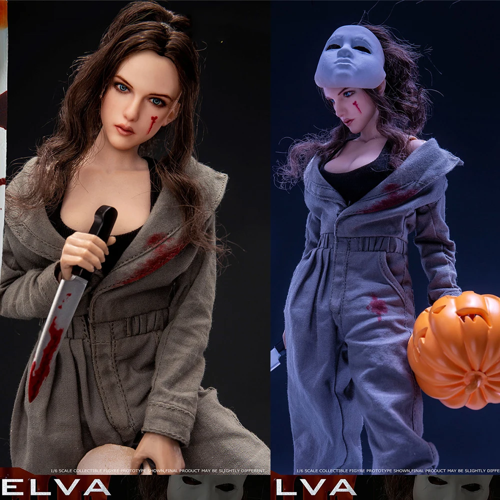 BBK BBK008 1/6 Prajurit Wanita Halloween Larut Malam Pembunuh Melva Set Lengkap 12 "Model Figur Aksi untuk Penggemar Hadiah Liburan