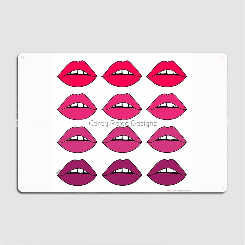 Pink Ombre Lips Metal Sign Cinema Kitchen Party Decoration Wall Decor Tin Sign Poster