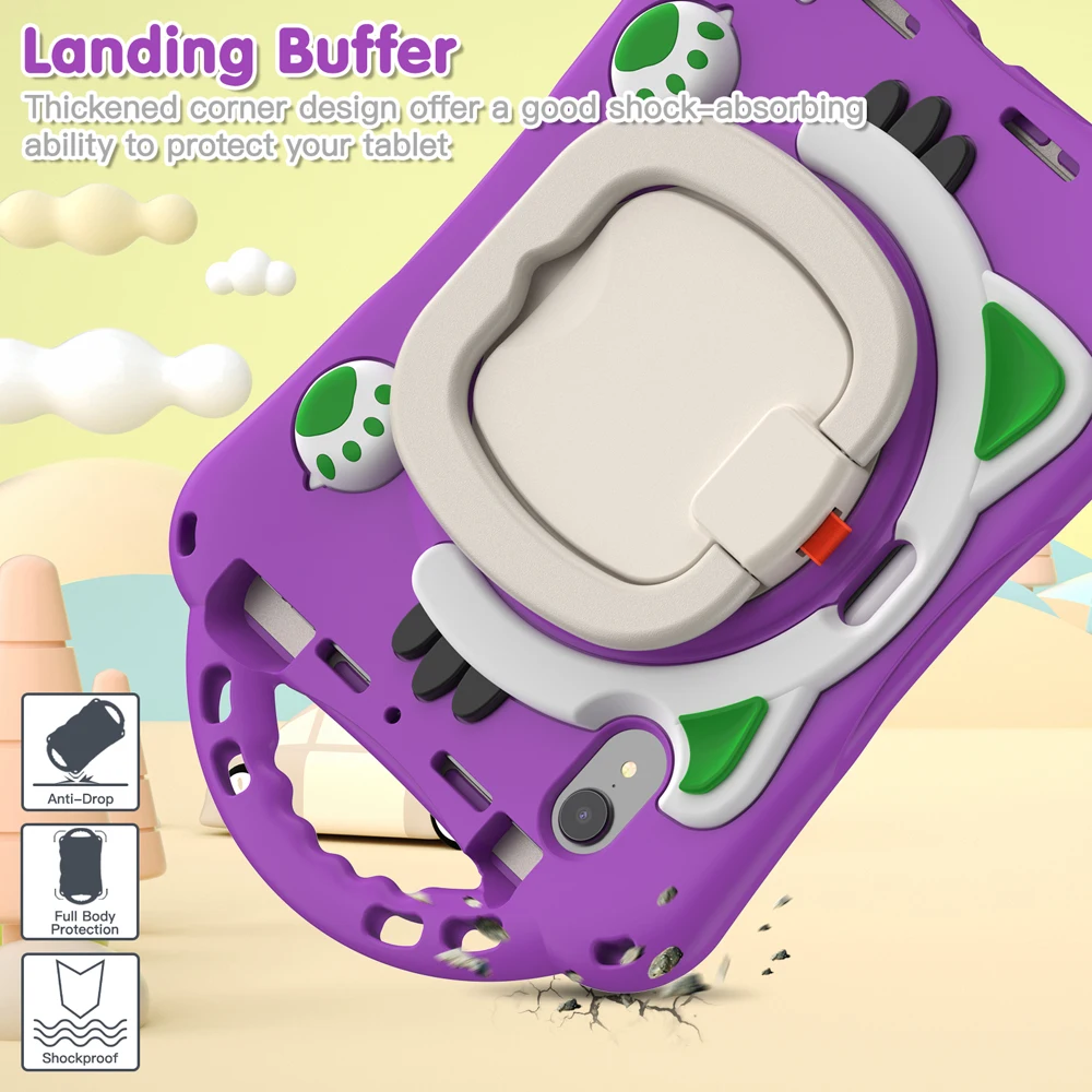 

Portable Cases for iPad Mini 6 2021 6th Table Case 8.3'' Mini7 Mini 7 2024 7th Cover Rotate PC Stand Shockproof Silicone Shell