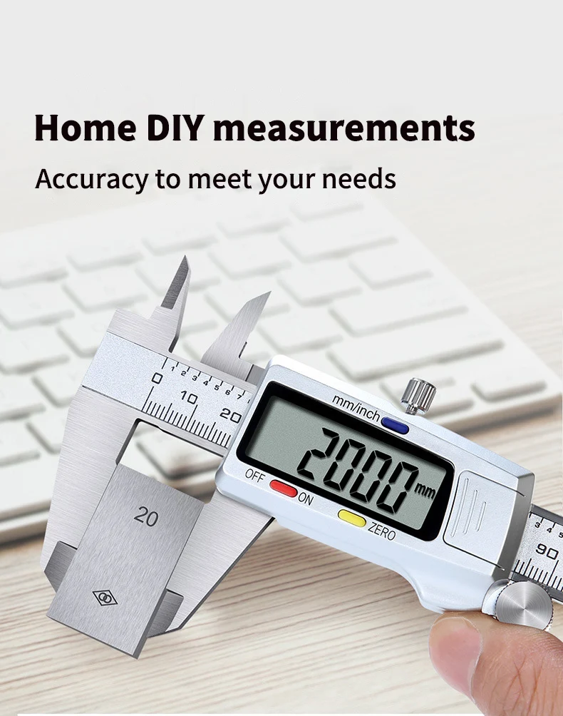 Messwerkzeug Edelstahl Digitaler Messschieber 6' 150mm Paquimetro Messinstrument Vernier-Caliper – Detail 3
