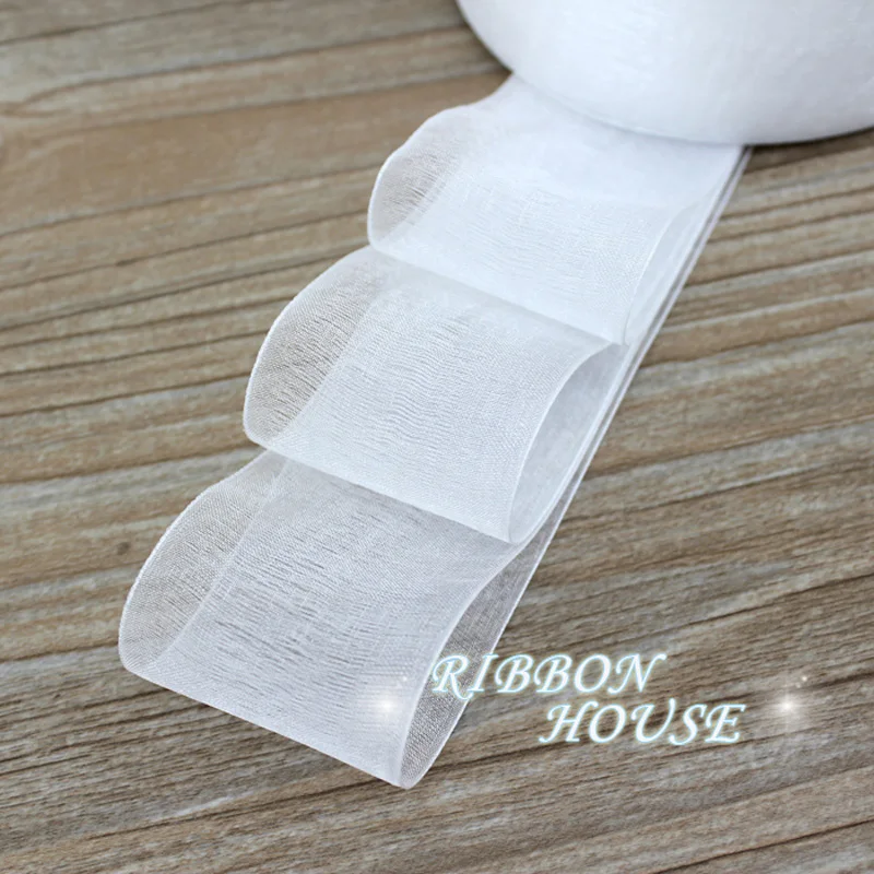 40mm White organza ribbons wholesale gift wrapping decoration Christmas ribbons