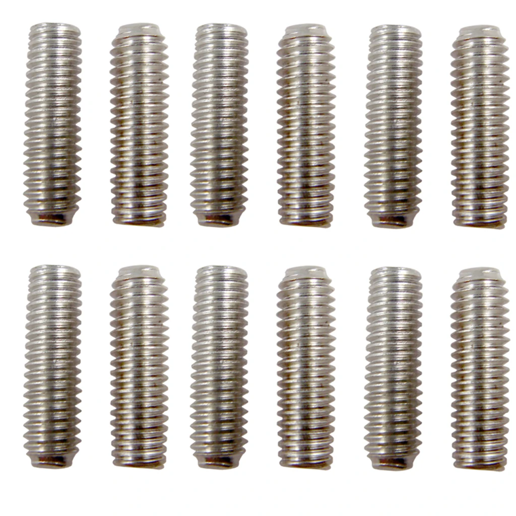 1 Pack/12pcs Guitars Bridge Saddle Height Adjust Hexagon Screws Bolts Silver Luthier Tools DIY