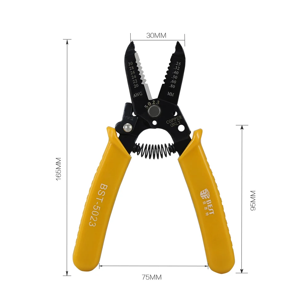 1Piece Multi-Functional Precision Fiber Cable Wire Stripper 20-30 AWG Copper Cable Hardened Steel Wire Stripper Plier Tools