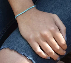 2023 high polish shinny silver 925 sterling silver gold silver black turquoises wedding gift tennis silver girl bracelets