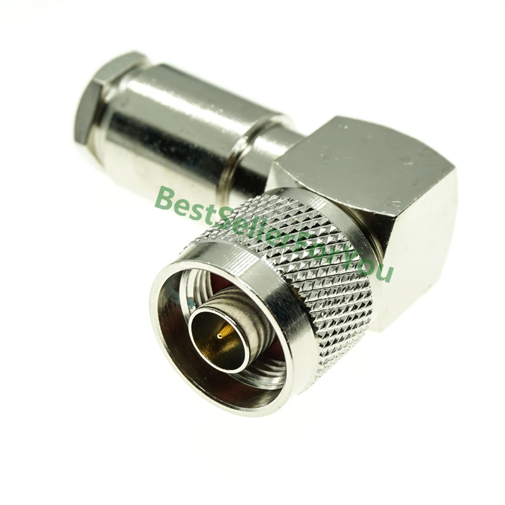 N Plug Male Right Angle Clamp Type RF Connector For LMR195 RG58 RG142 RG400 Cable