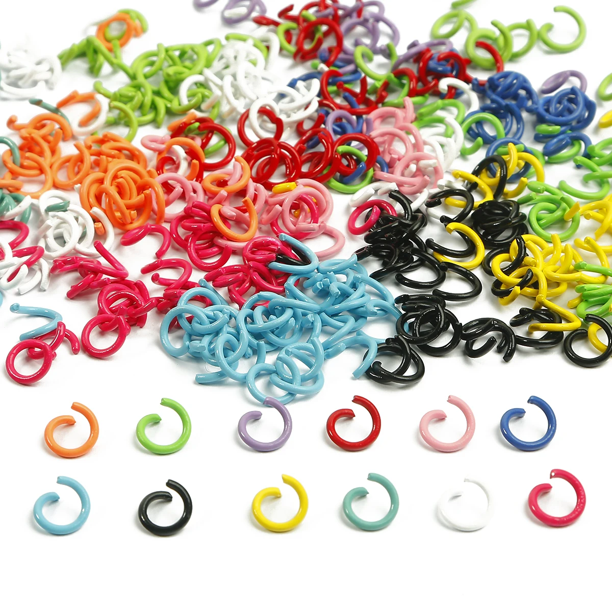 50pcs 8x1.2mm Colorful Split Jump Ring Single Open Jump Rings Connector For Diy Jewelry Making Findings Accessories Supplies