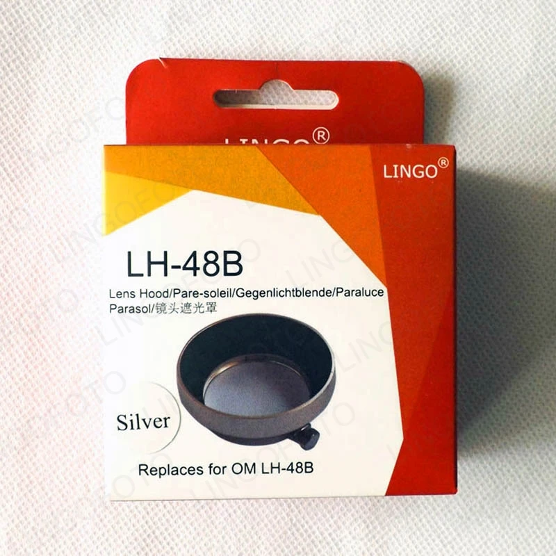 Metal Lens Hood LH-48B for Olympus M.ZUIKO DIGITAL 17mm f1.8 Silver