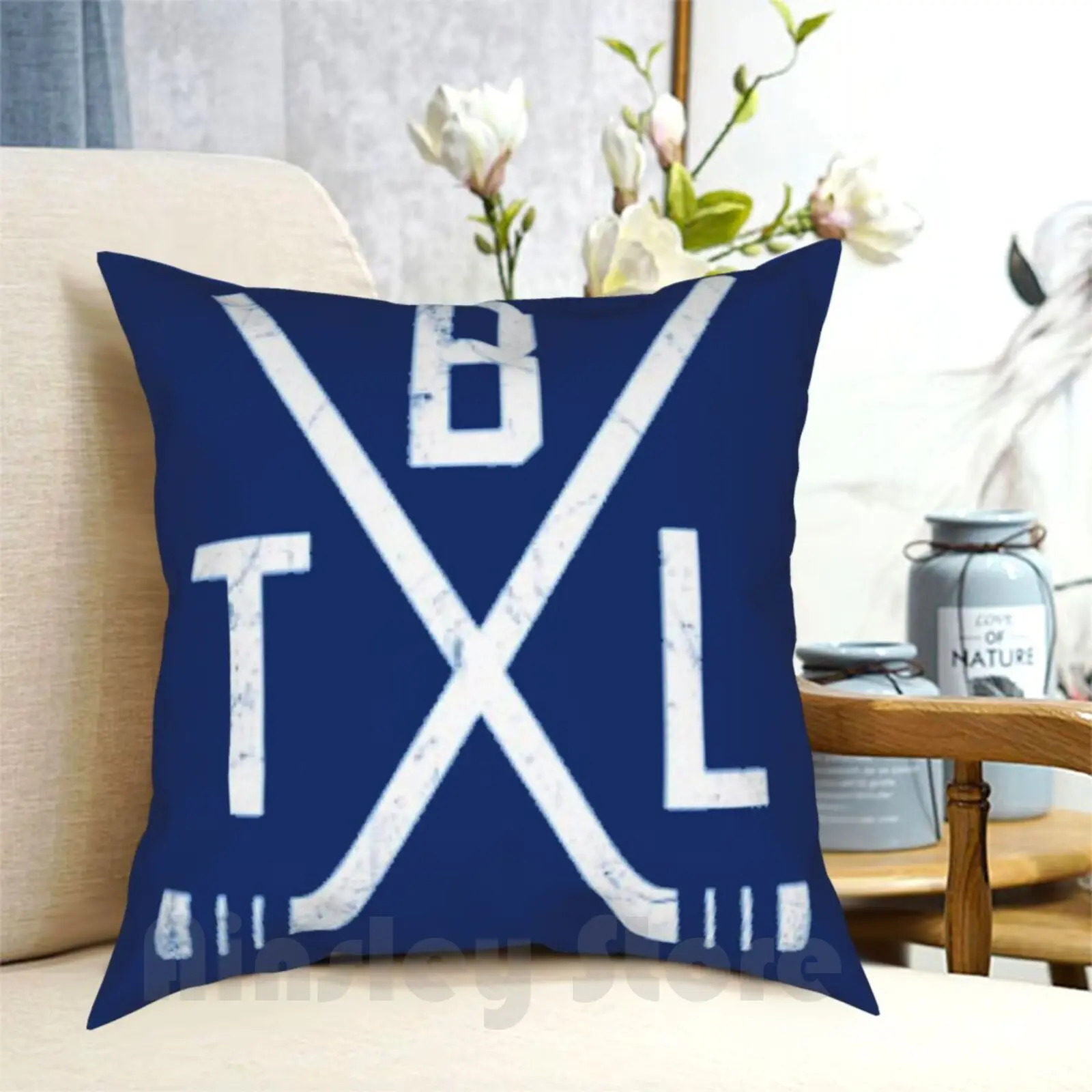 Hockey-- Blue Pillow Case Printed Home Soft Throw Pillow Hockey Ice Hockey Professional Hockey Sport Sports Sports Team