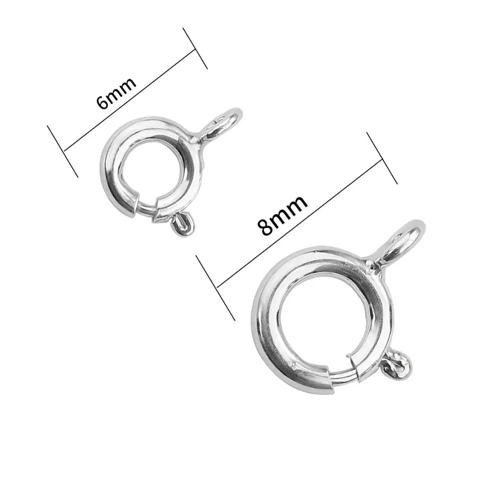 2-4pcs 925 Sterling Silver Spring Ring Clasp With Open Jump Ring Clasps For Chain Bracelet necklace Connectors Jewelry Making