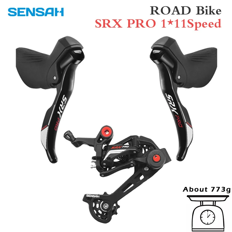 SENSAH SRX PRO 1x11 Speed Road Bike Shifter Lever 11S Bicycle Rear Derailleur Set 170/175mm Crankset Procket 11V YBN Chain