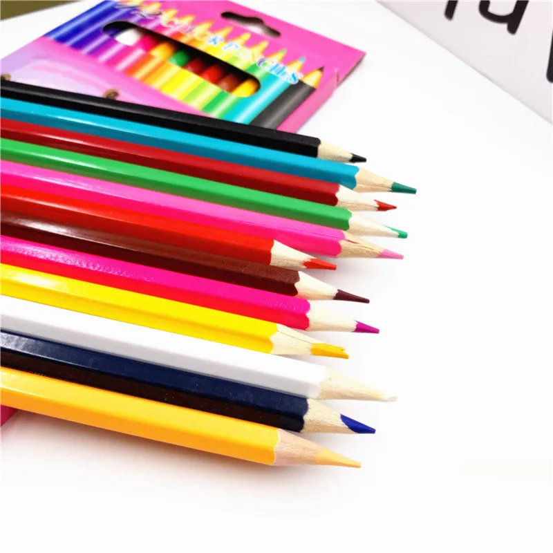 12pc Cute Painting Pastel Drawing Pen Crayon, Wood Mark Graffiti Pen For Children Kids Students School Art Supplies Stationery